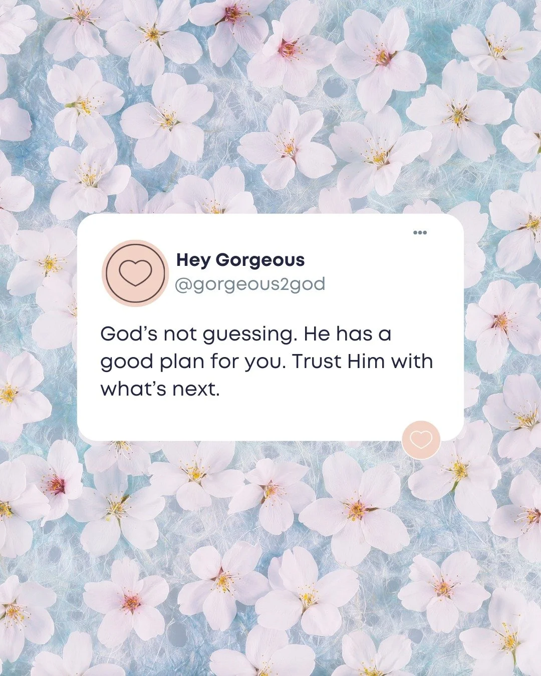 Even when you don&rsquo;t see the full picture, God already does. His plan is full of purpose, peace, and hope. 🤍 
#Gorgeous2God #G2G #TrustGod #FaithAndHope #ChristianGirls #ChristianTeens #FaithTalk #GodsPlan #PurposeInChrist #HopeInChrist