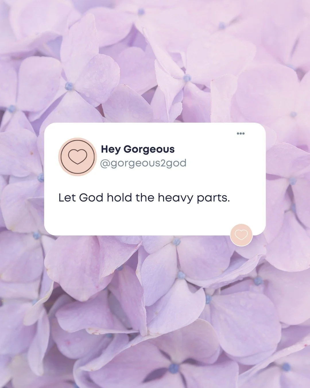 If you&rsquo;re carrying more than you should, this is your reminder 🕊️ Let God hold the heavy parts&mdash;you don&rsquo;t have to do it all alone ✨🤍 #Gorgeous2God #G2G #SoftFaith #GodIsWithYou #LetGo