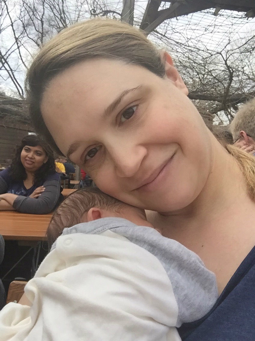 first trip out in central park, leo looks adorable i look oh so tired