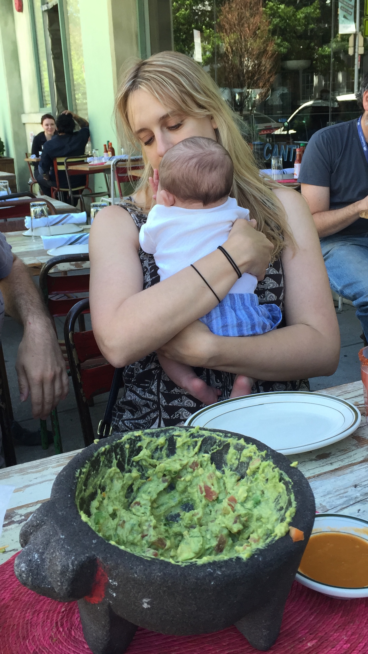 my sister came along one day to help with the baby.....and the guacamole