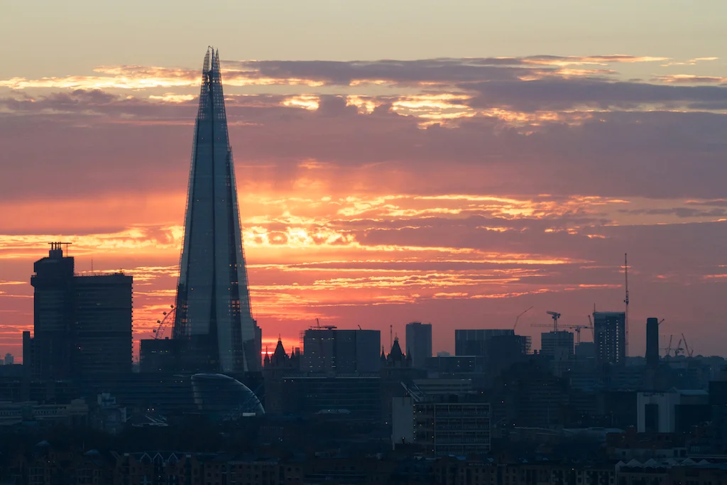 Sunset view from canary riverside