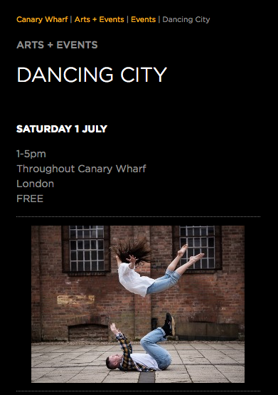 Dancing City - Saturday 1st July
