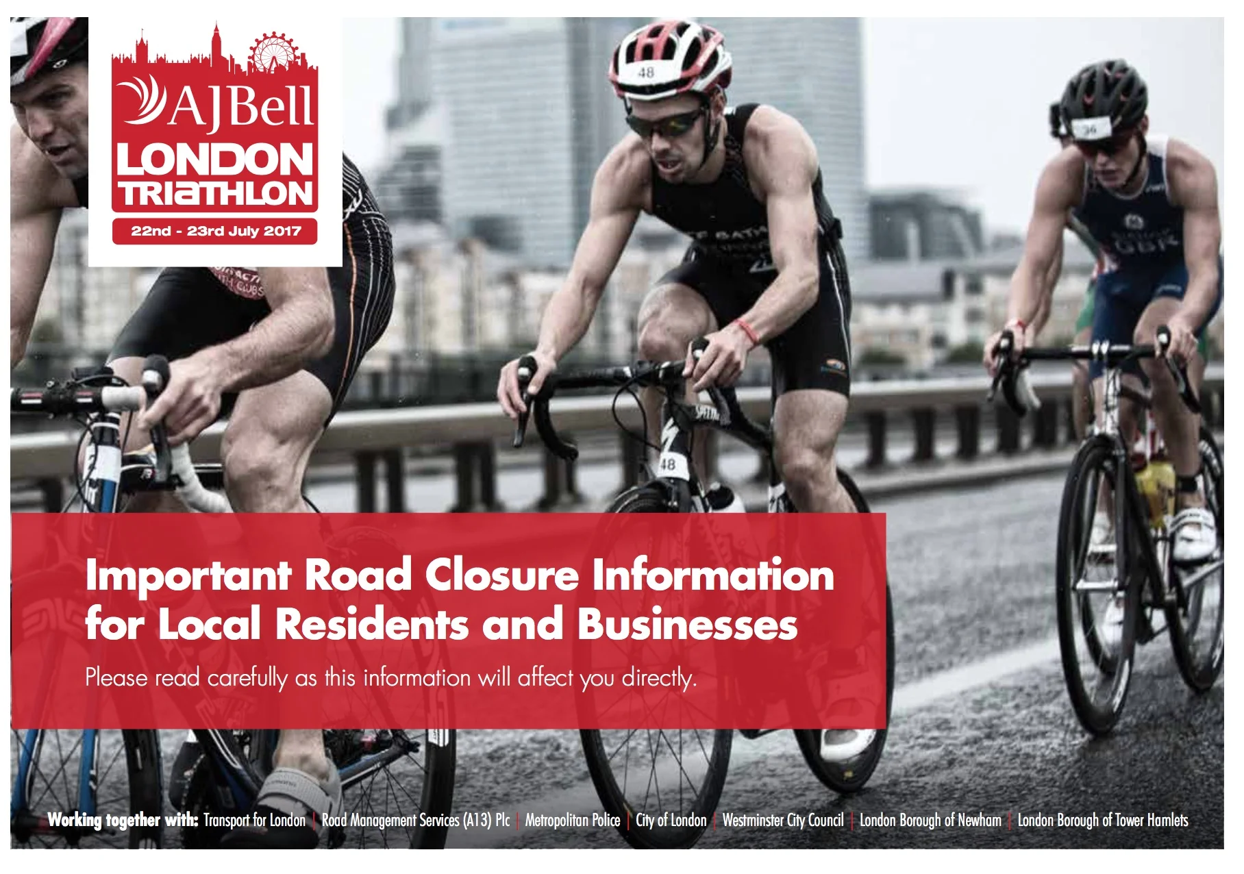Road closures - London Triathlon 22/23 July
