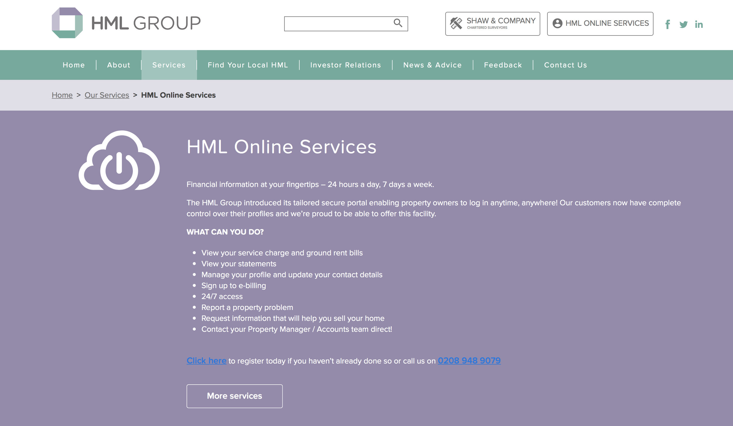 Using HML on-line services
