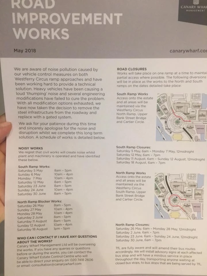 Westferry Circus improvement works