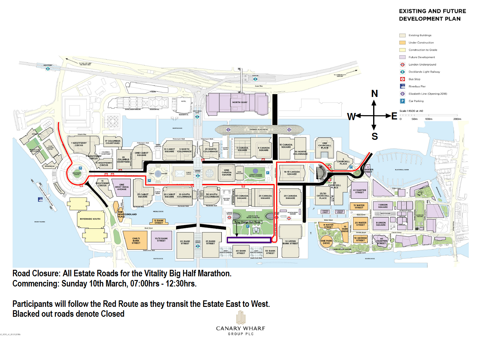 10th March road closures - Vitality Big Half Marathon 