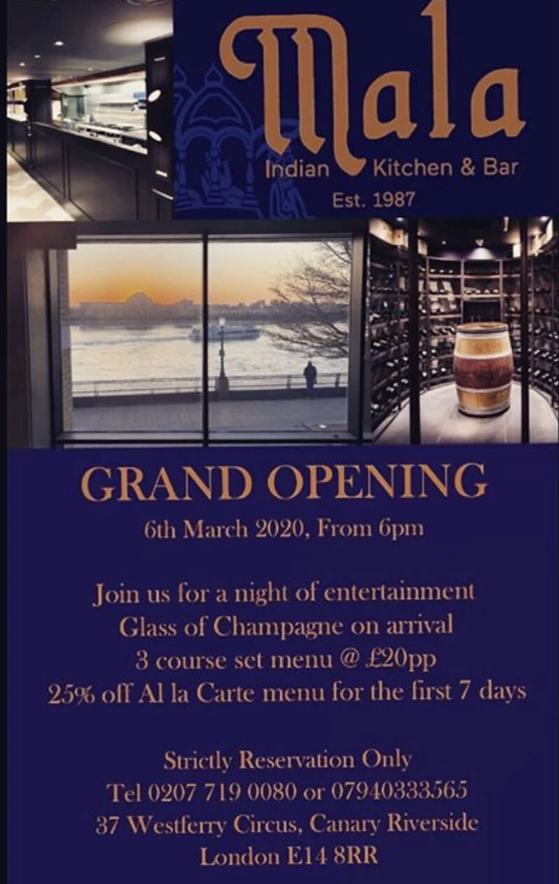 New Indian restaurant opening at Canary Riverside 