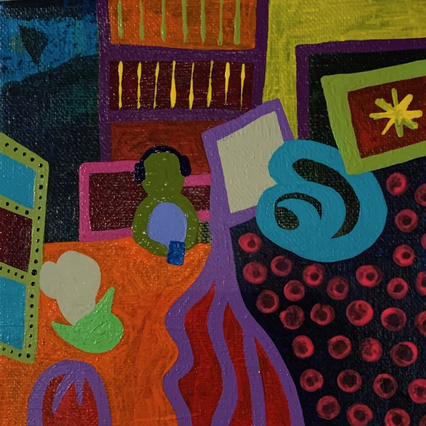   Cozy moment,  Acrylic on canvas, 6”x6”, 2020 