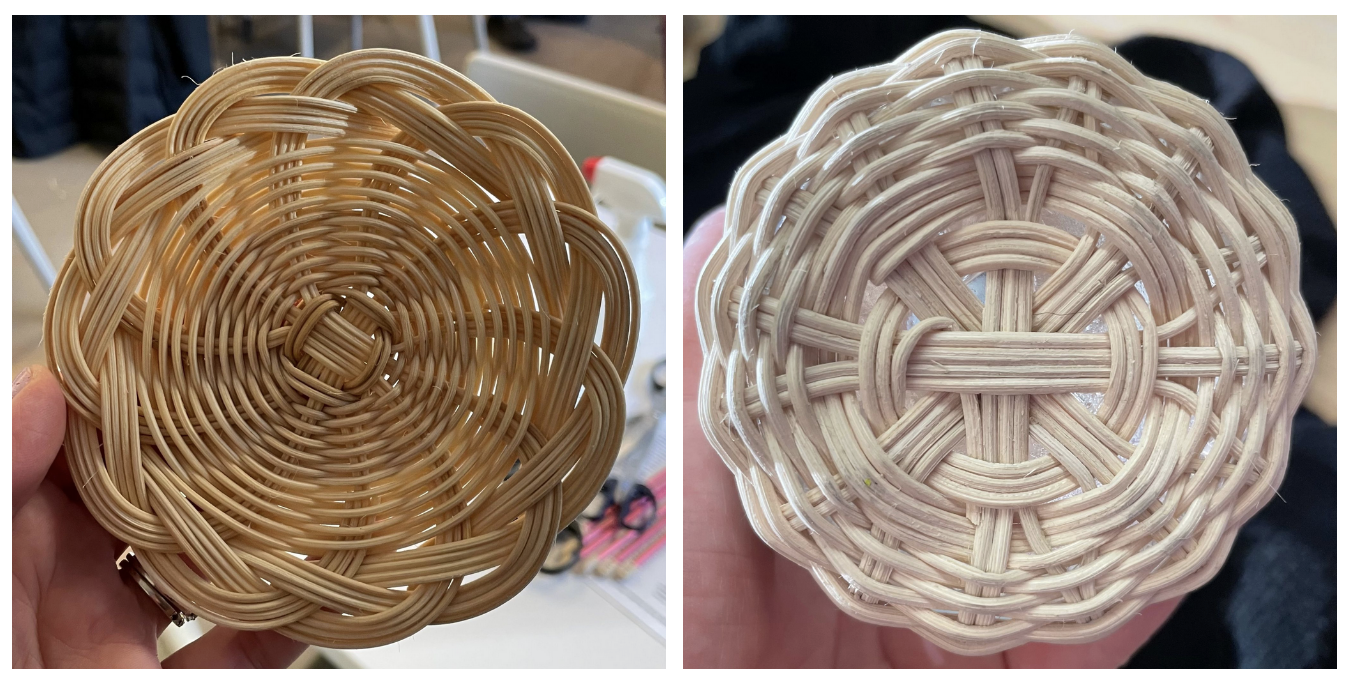   Coaster sample (created at teacher workshop at Museum of Art and Design, NYC) , woven reed, 2022 