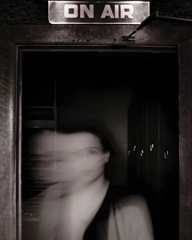 here&rsquo;s some more from my past portfolio: a ghostly portrait of @crow.walk from many moons ago at the SBU radio station