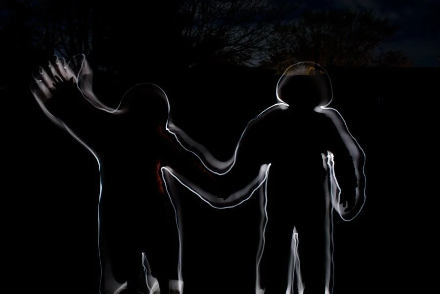 painting with light experiments in the backyard of my childhood home 🔦🌙
