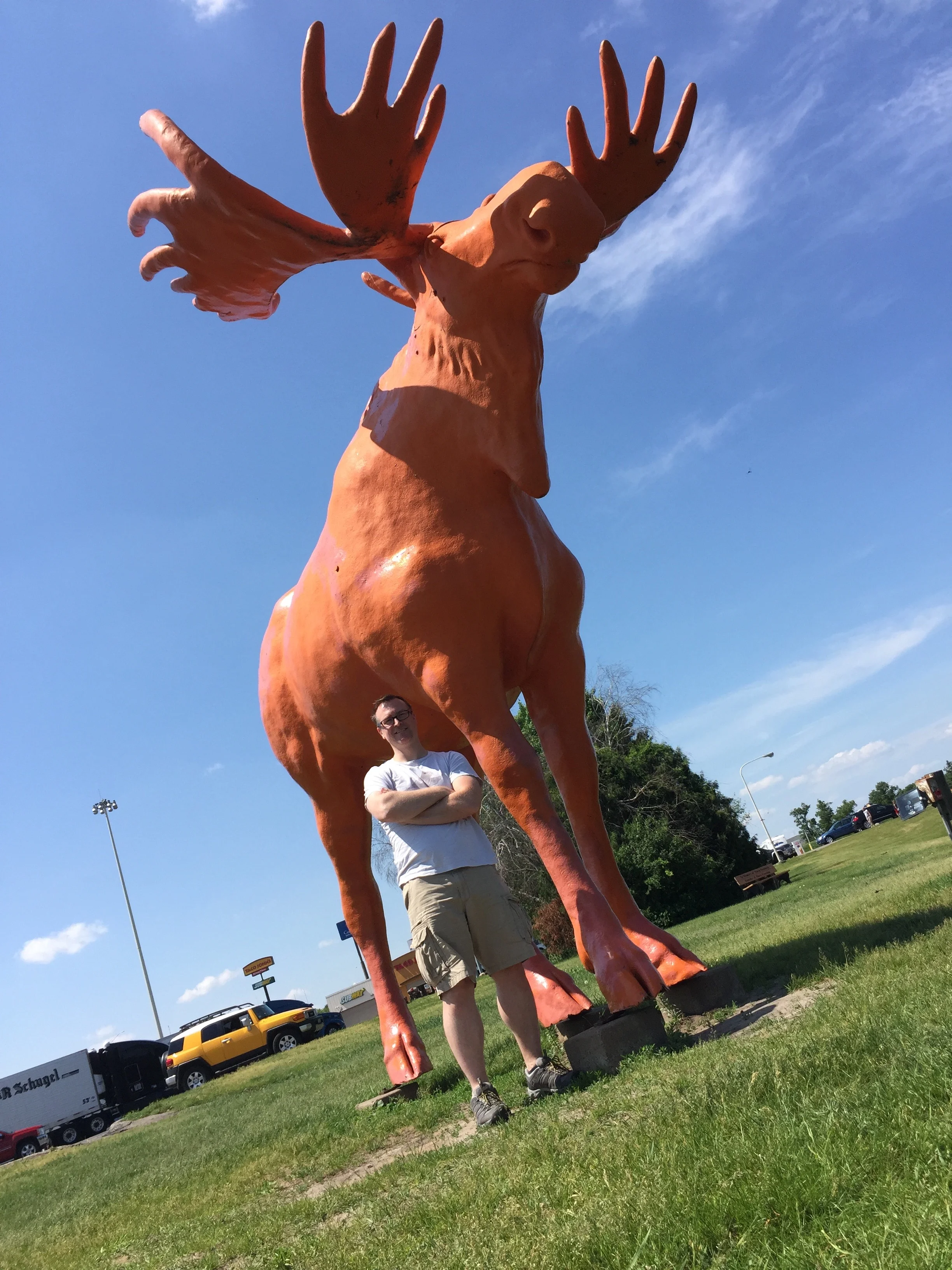Giant moose in Wisconsin on the way back from GP MINN.