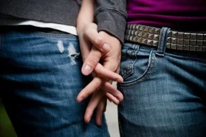 couple holding hands
