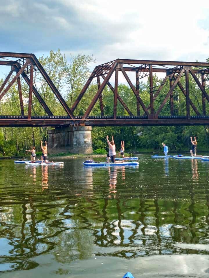 We teamed up with Peace, Love &amp; Wellness to offer SUP instruction and yoga!