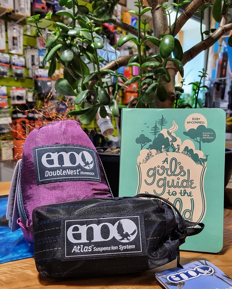 Gift mom a little R&amp;R this Mother's Day! Every purchase of hammock and slap straps comes with 25% off a good book to read while lounging! 

Shop is open 'til 5pm today!