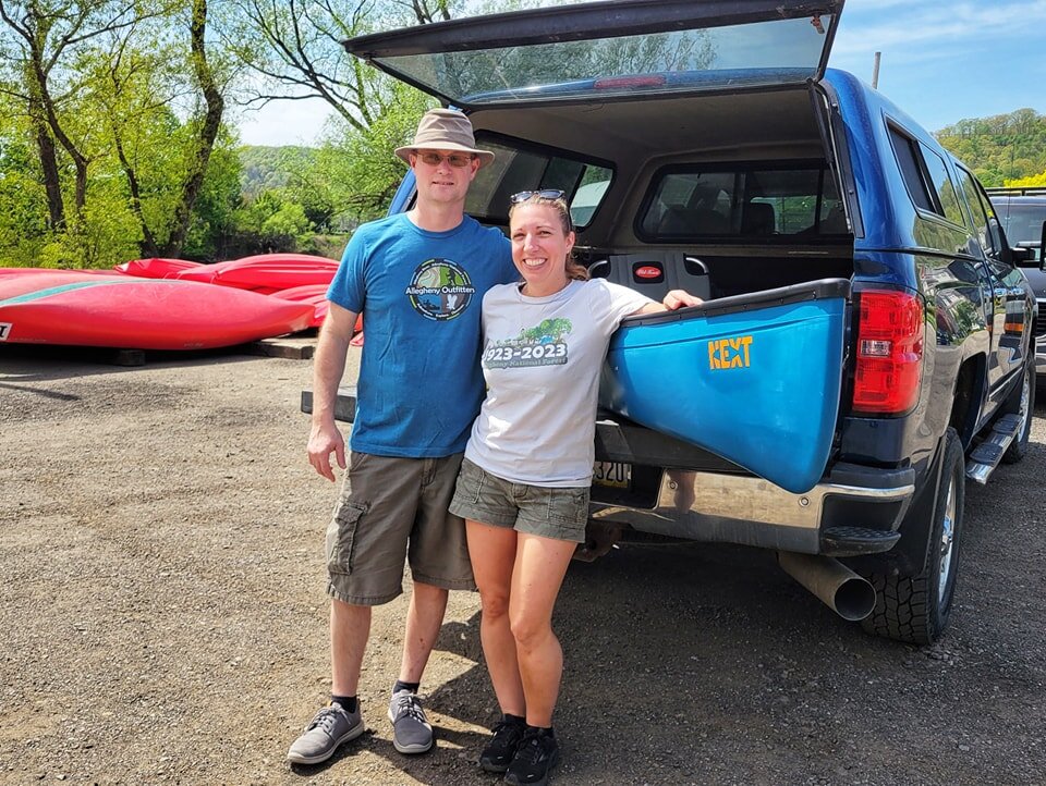 Congrats to Rob and Amy on the addition of an Old Town NEXT to their fleet of kayaks! (Love the shirts, too!) Thanks so much for supporting your local paddle shop. We appreciate it! Happy paddling you two!

Shop is open 'til 6pm tonight for all your 