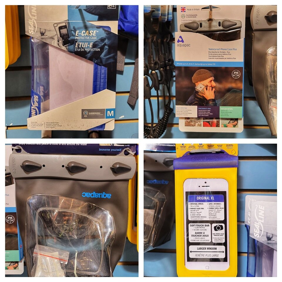 Beyond dry bags of all colors and sizes, we have a great selection of waterproof phone and camera cases now in stock!

Shop is open 'til 5pm tonight for all your outdoor needs!