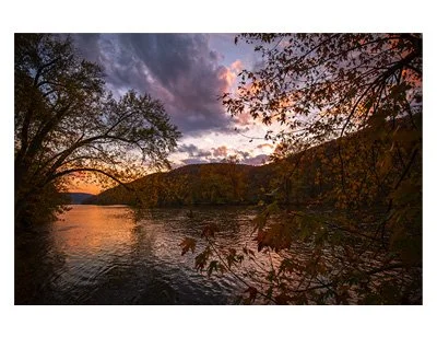 Fall Sunset, Allegheny River Photo (Digital Download)