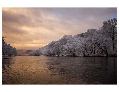Thompson Island Winter Sunrise, Allegheny River, Photo (Digital Download)