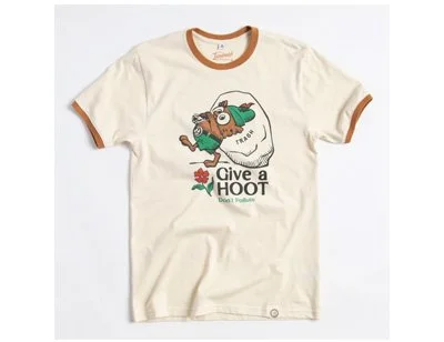 Give A Hoot, Don't Pollute Unisex Short Sleeve Ringer Tee