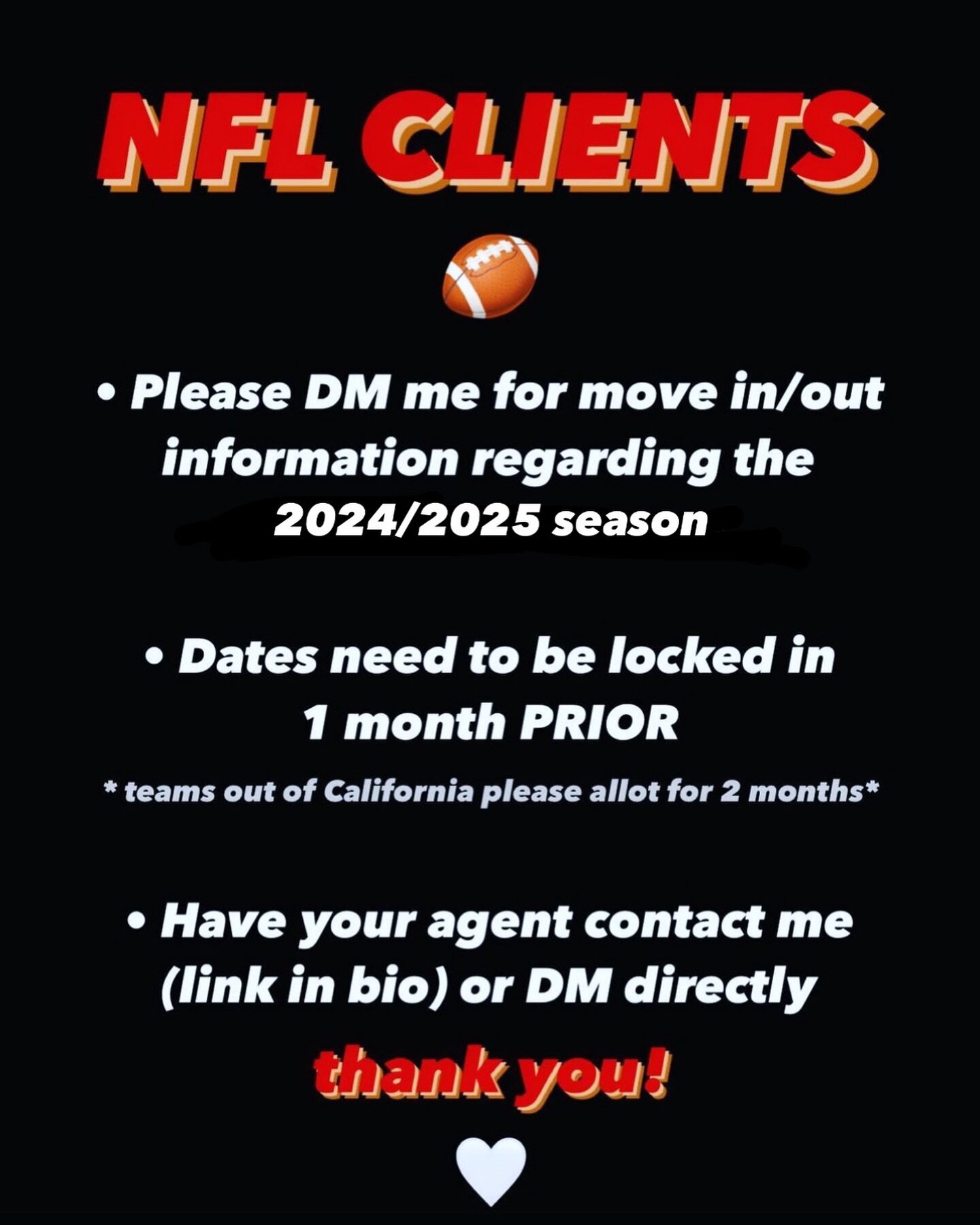 PSA FOR NFL CLIENTS 🏈
*EMAIL HAS CHANGED*
📲 (408)515-7191
📧 aobygina@gmail.com
🖥️ www.organizedbygina.com/contact