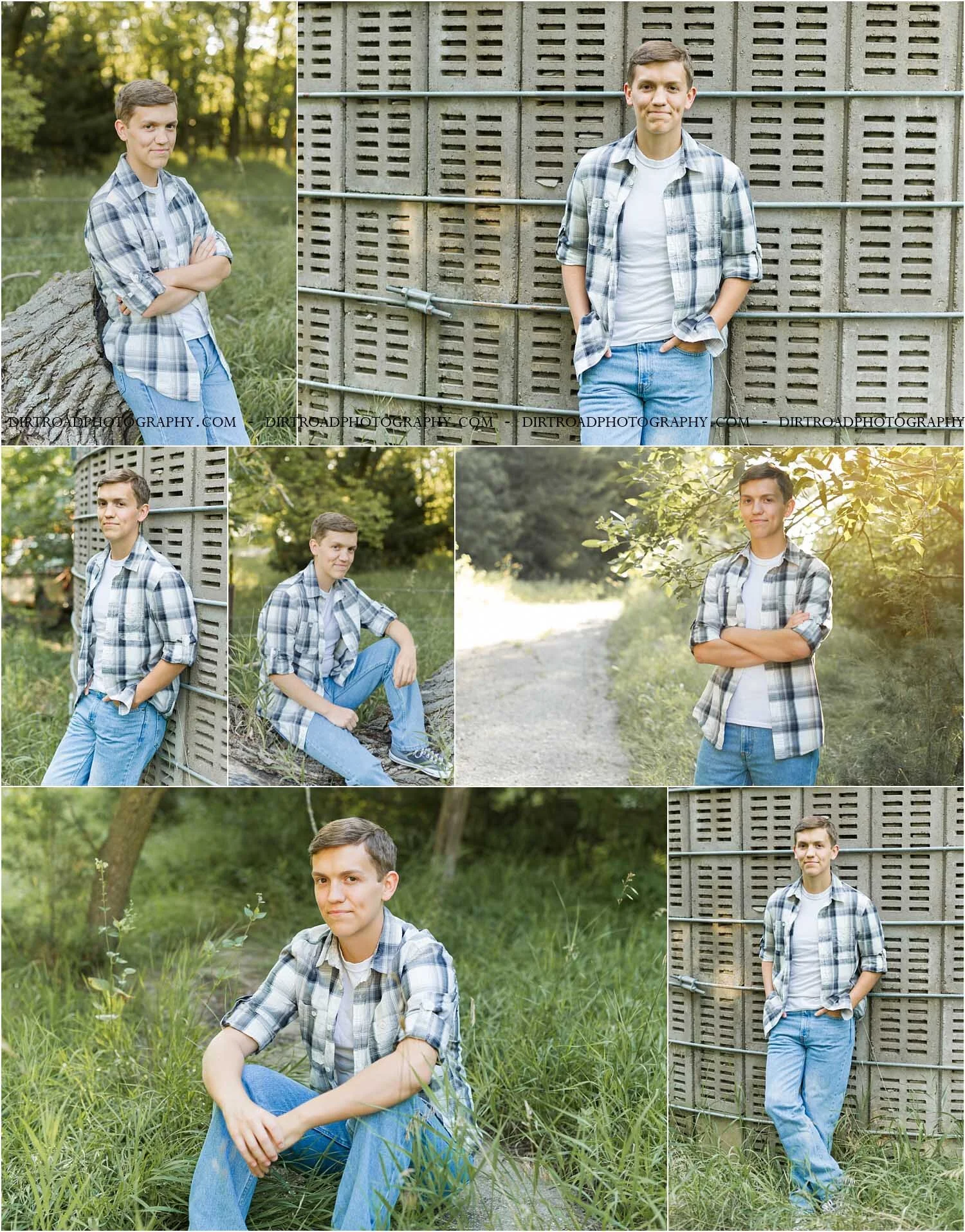 images of high school senior guy named damian of wilber, nebraska. he went to wilber-clatonia high school and is part of the class of 2020. photos include trees, tall grass, and farm scenery at sunset with a boy wearing plaid shirt and jeans as well as graphic tshirts. photographer is kelsey homolka nerud of wilber nebraska who specializes in high school senior photography and senior pictures.