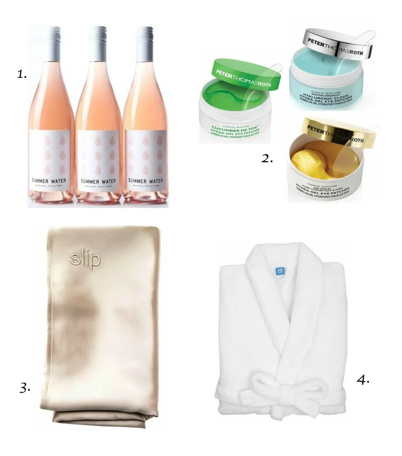 1. Rose of the month membership2. Peter Thomas Roth eye patches - there's three different kinds!3. Slip Silk Pillowcase4. Customized bathrobe