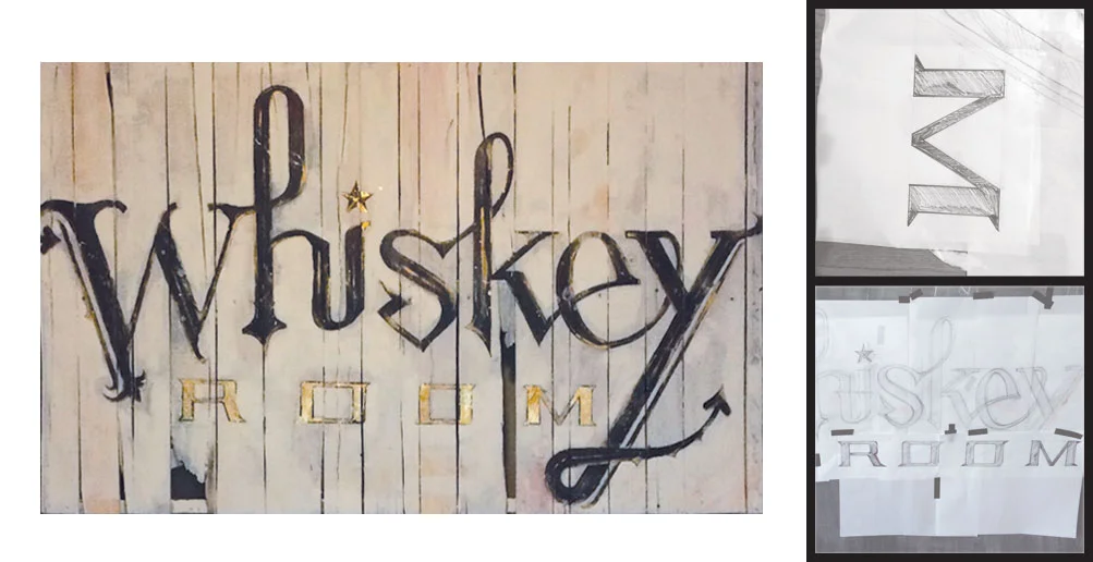  "Whiskey Room" – 48" x 36" mixed media on pallet 