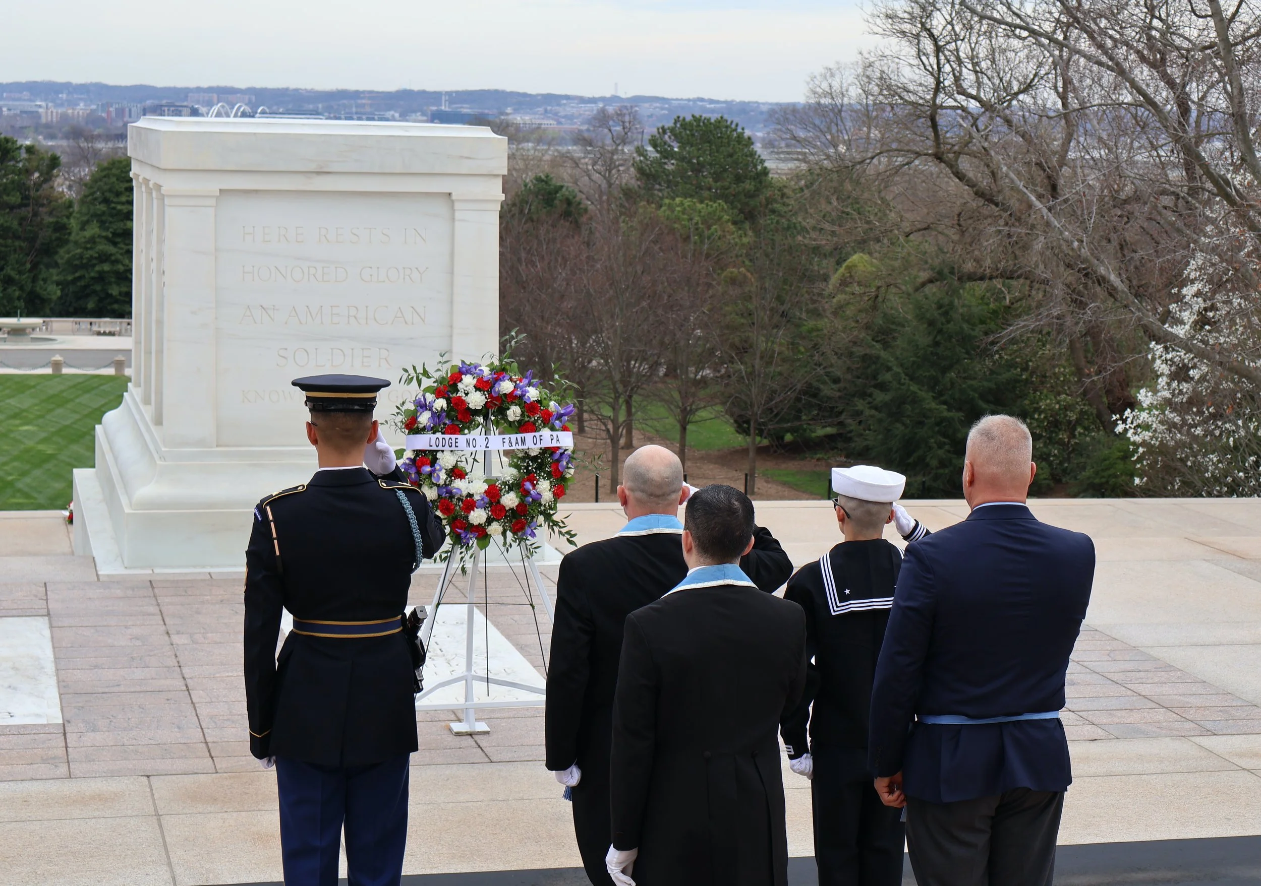 Lodge No. 2 Conducts Masonic Wreath Laying