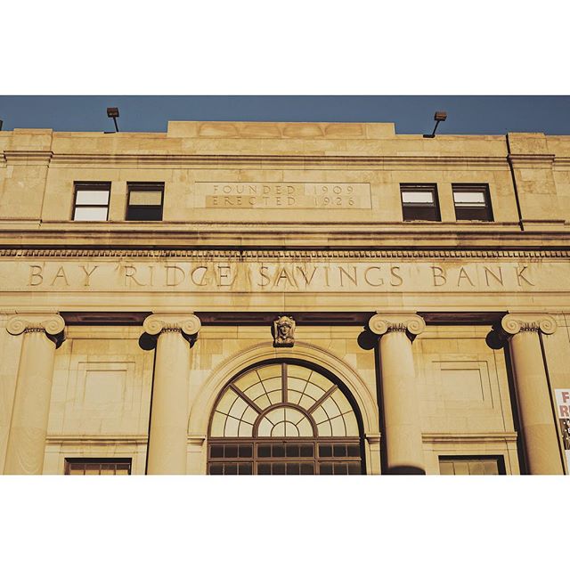 The former Bay Ridge Savings Bank&rsquo;s plaque remains on top of the building. Erected in 1926. #sunsetpark #brooklyn #newyork #nyc #vsco #vscocam #brooklynitehawk #vscox