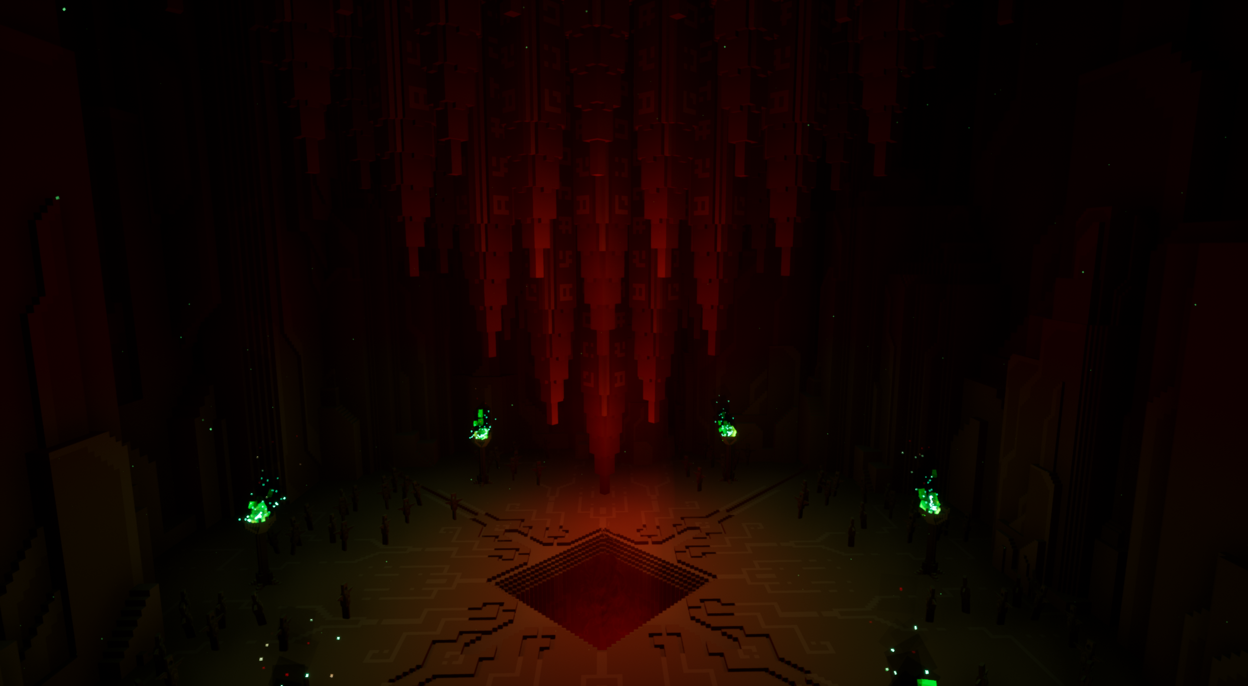 Later, we see these obelisks hung above a forbidden cavern, being used as some kind of sacred seal. 
