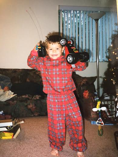 Joey's first car. Thanks Santa!