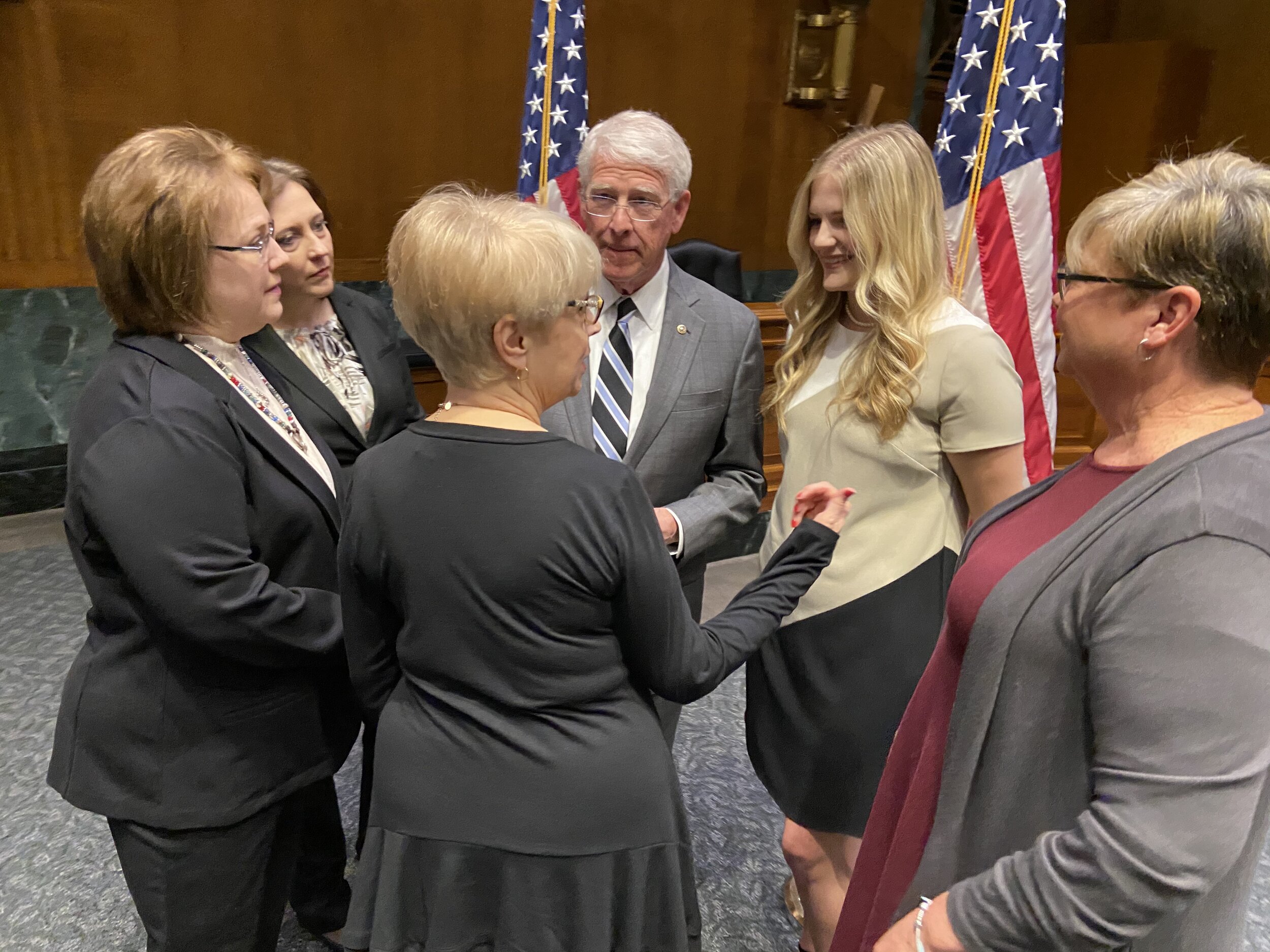 MsECA members talking to Senator Roger Wicker for the Early Childhood Professionals and children in MS.