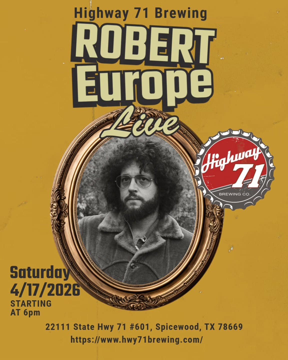 Saturday night at Highway 71 Brewing &mdash; 6&ndash;8pm.
Live acoustic set featuring Americana, blues, and roots tunes.
Great beer, laid-back vibes, and live music&mdash;come kick off your weekend right.