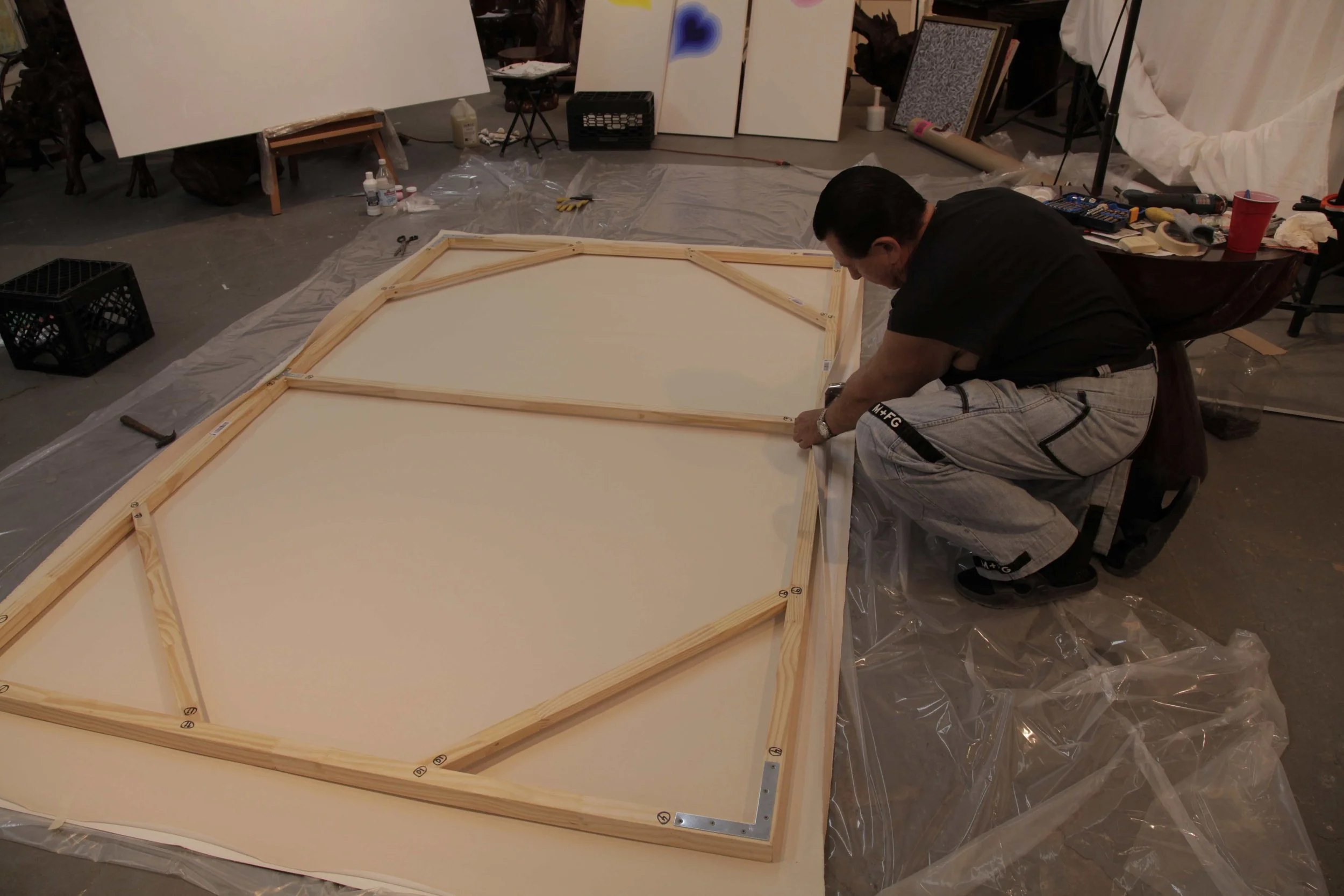 Vladimir Nazarov working in his Studio in Dumbo, Brooklyn New York