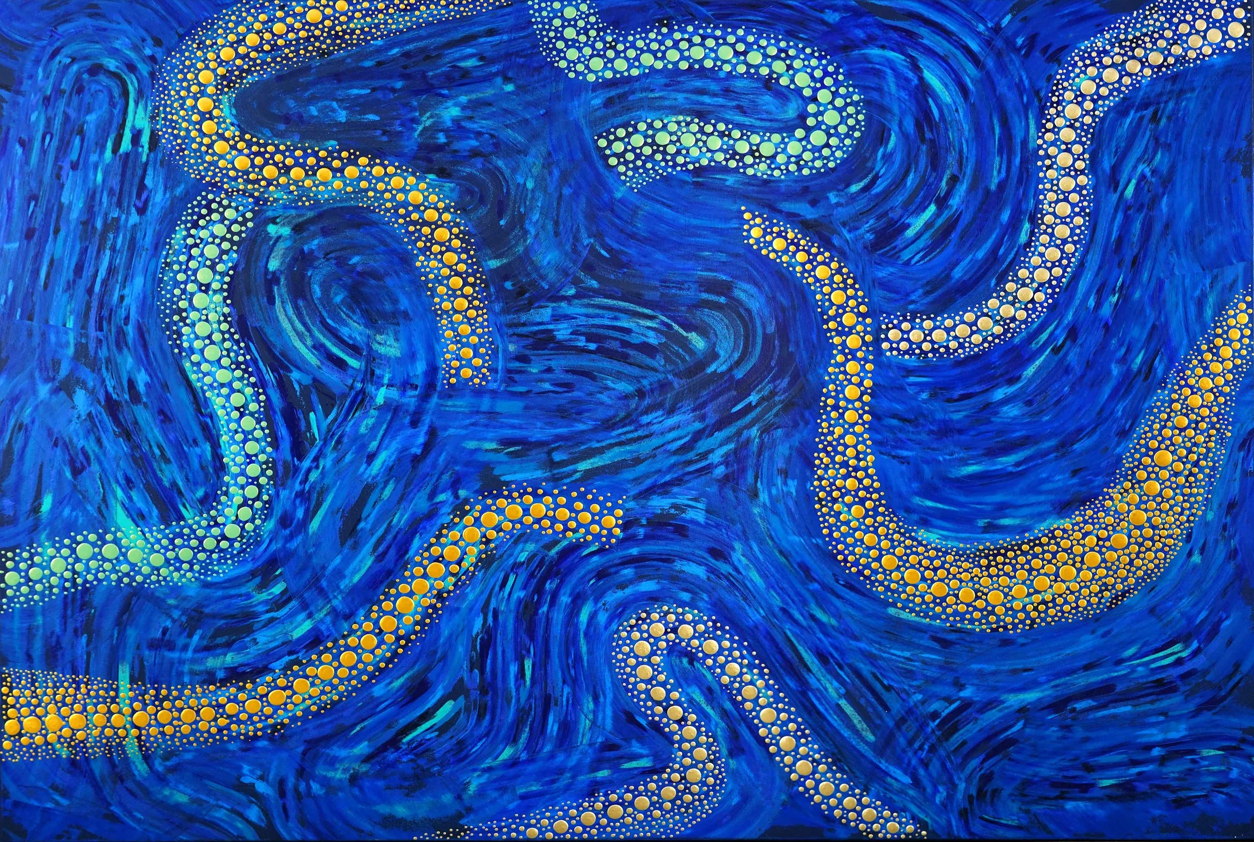 Pulling At The Stars - 60"H x 84"W