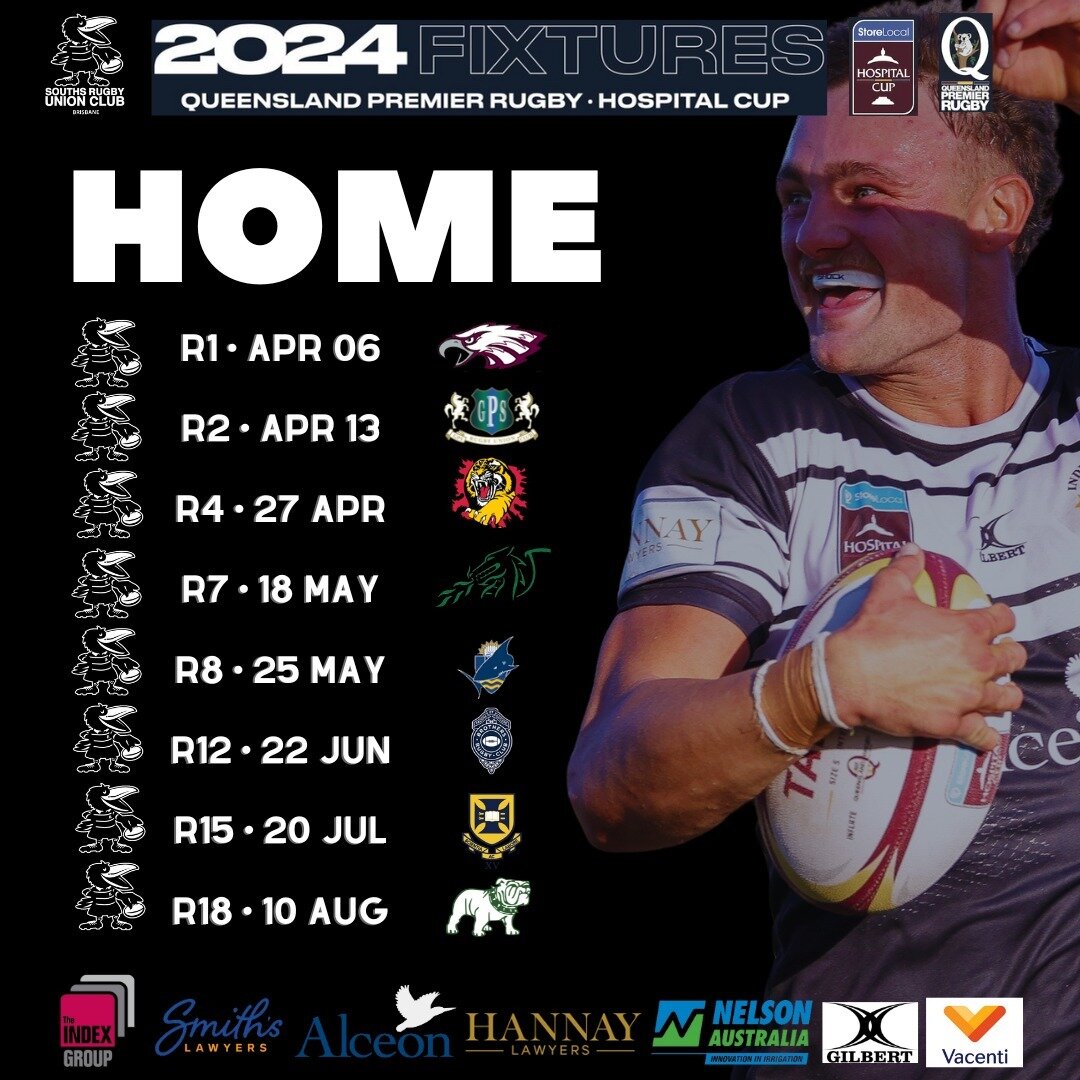 HAPPY NEW YEAR FROM SOUTHS RUGBY. 

Get ready for an exciting 2024 season! Check out our home and away schedule for 2024.

Make sure you get to the nest this year and show your support for your Magpies! 🖤🤍 

@qldpremierrugby 

#amagpieforme #2024