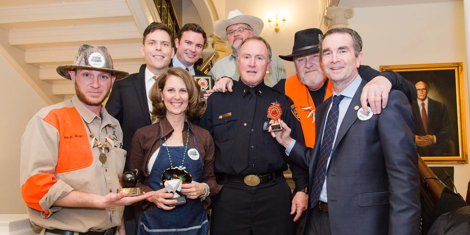 Front: Floyd Wright, Pam Northam, Sheriff Ken Stolle, Ike Wright & Lt. Governor Ralph Northam Back: Will Payne, Clark Mercer & Eric Terry