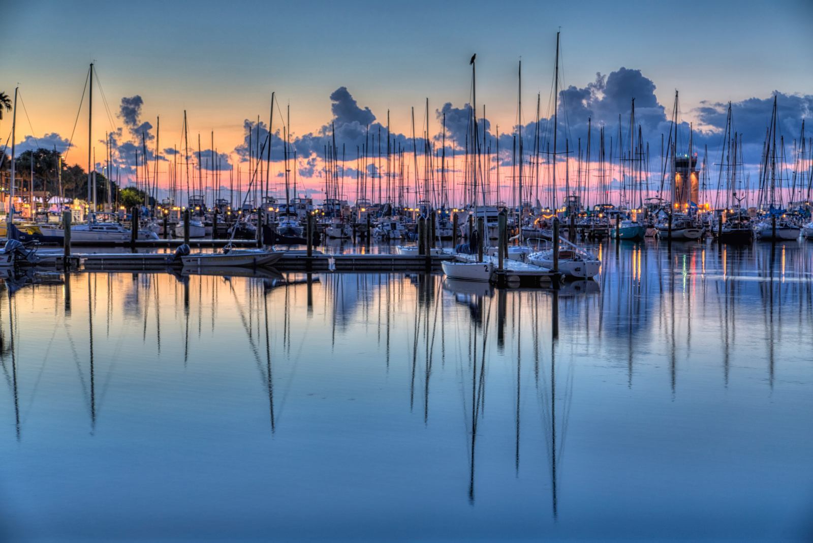 St. Petersburg view of water and sailboats