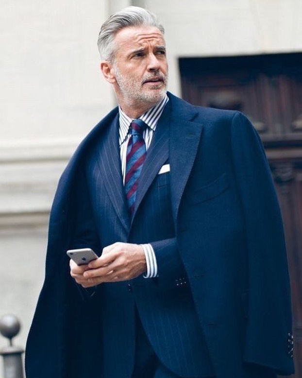 Mixing pinstripes &amp; emotions | Get this look custom made for your measurements by selecting the below options on our site #getthelook #astorvance #bespoke - Napo Pinstripe Blazer
- 2 Buttons Single Breast - Blue Buttons
- Classic Lapels
- Straigh