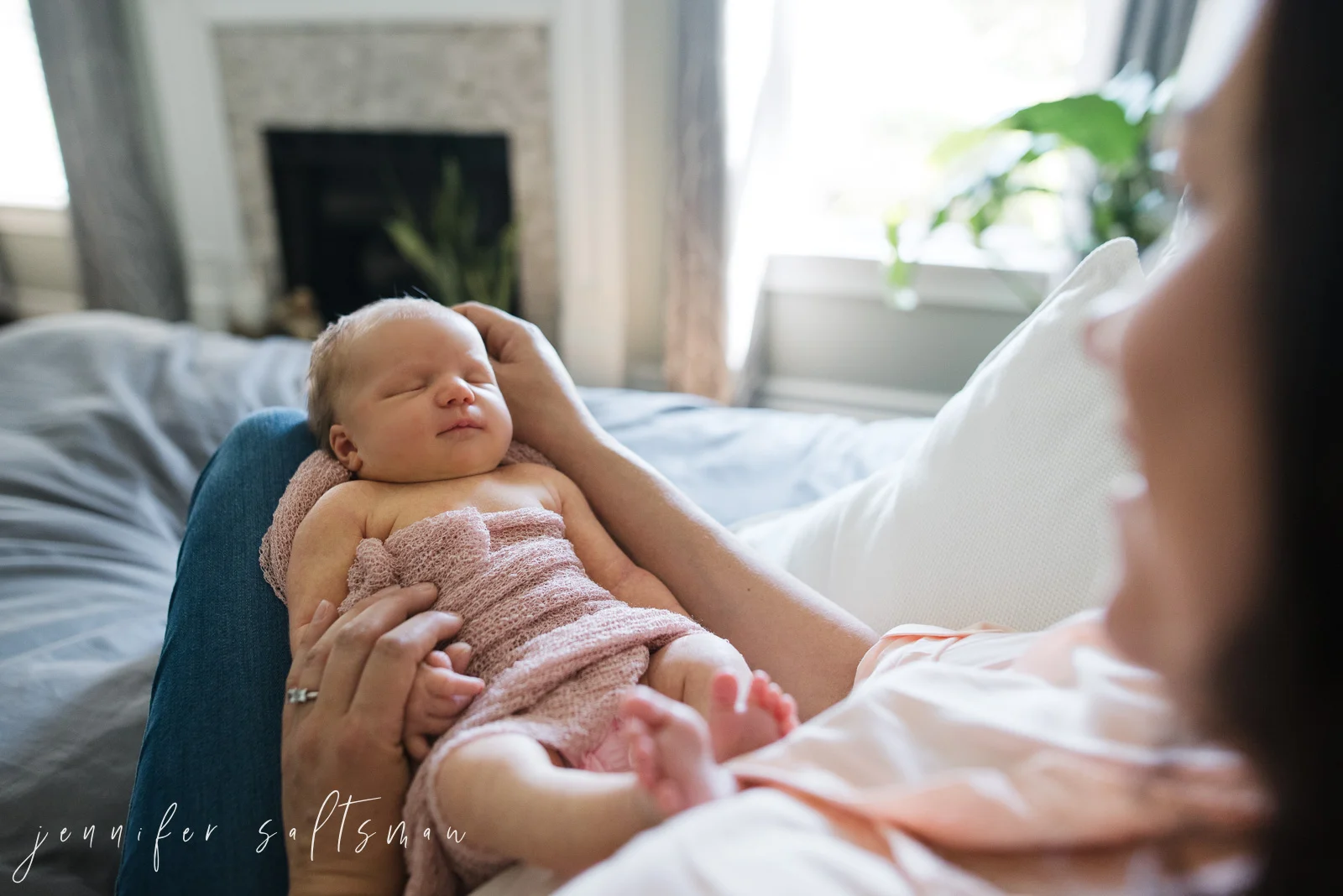 Newborn Girl with Two Brothers
