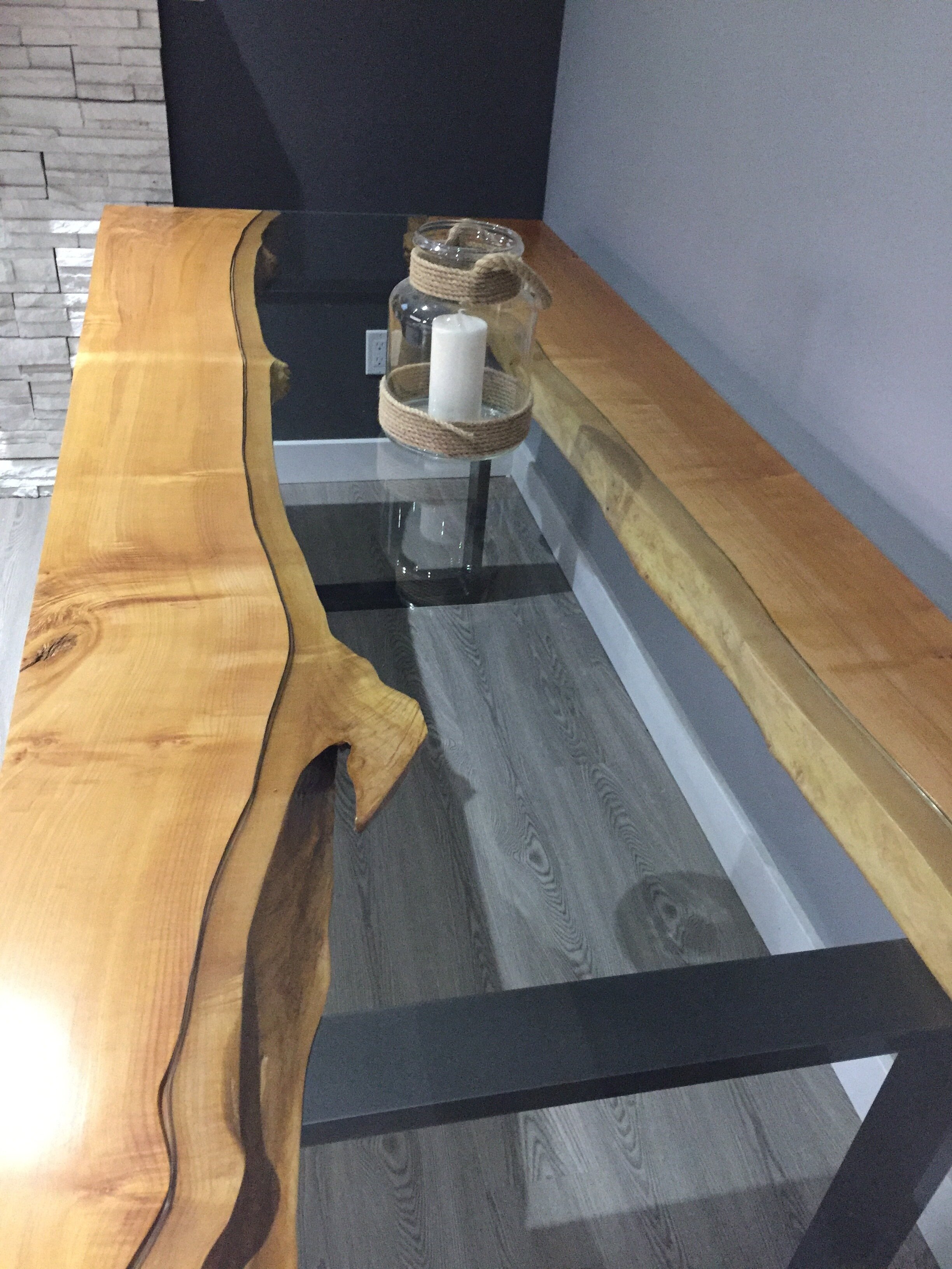 Maple With Glass Center Dining Table