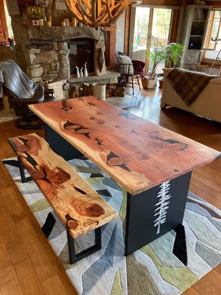 Sequoia Table and Bench