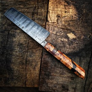 Wrought Iron Clad San Mai Chefs Knife
