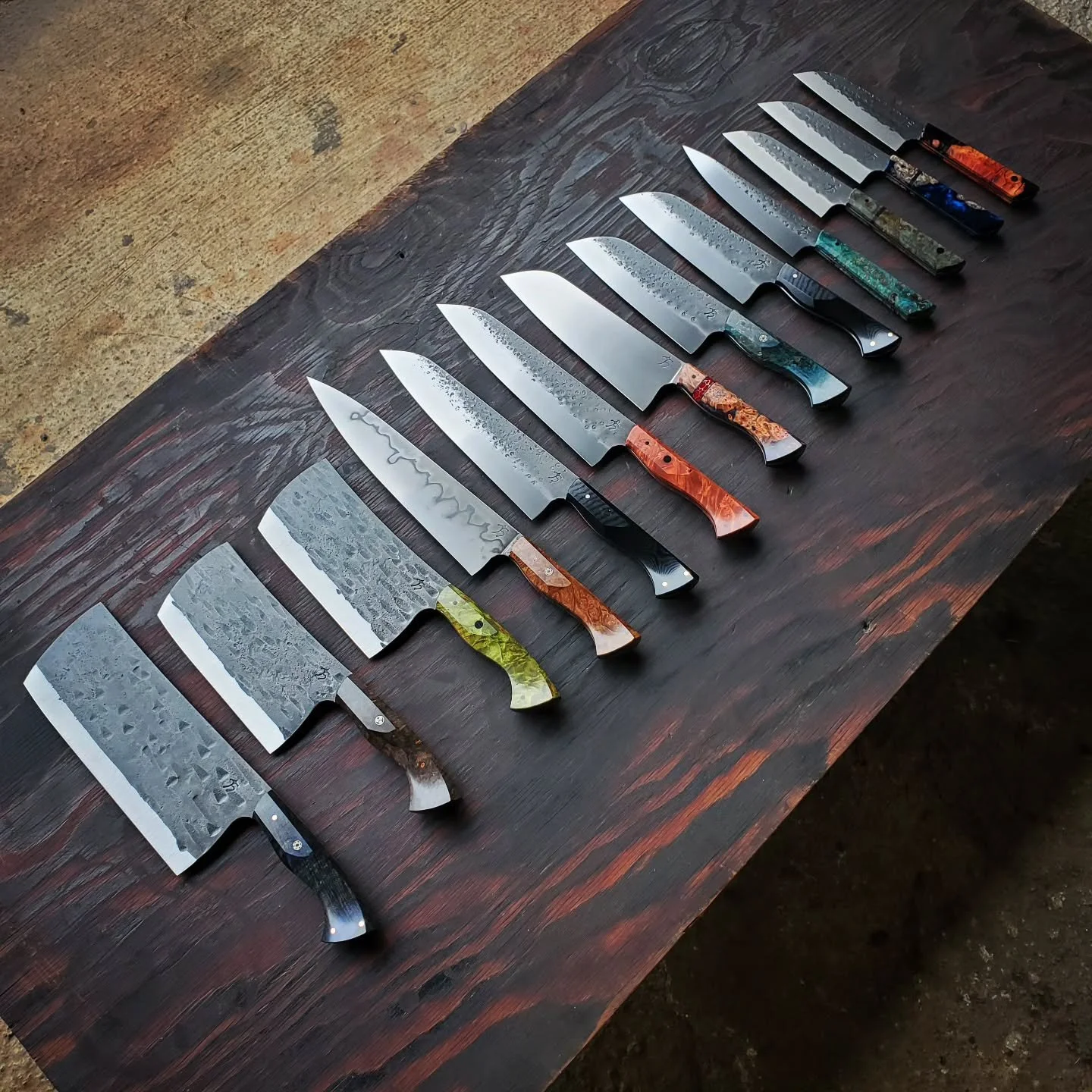 This is most of the cutlery from this year's last custom order batch. I had a wonderfully busy year end. So much so that it has allowed me the luxury to take some time this last week to just be with my family. I feel fortunate to have the customers t