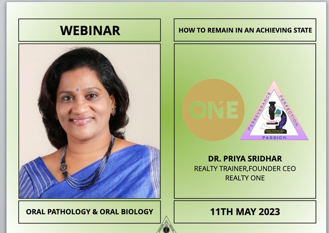 Webinar was conducted on How to Remain in an Achieving State by, DR. Priya Sridhar.