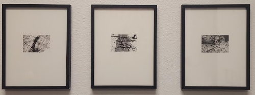 Miniature works in the gallery's foyer by Desiree Manville .
