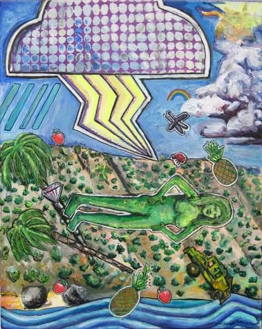 Paving Paradise , acrylic on canvas, 30" x 24"