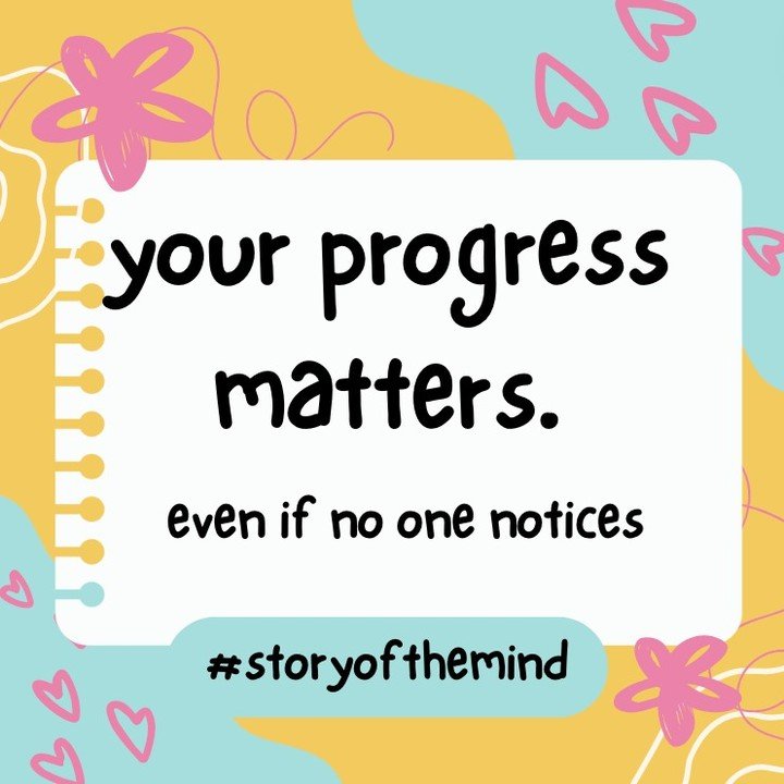 &ldquo;Your progress matters even if nobody else notices, so keep going&rdquo;. Something important to remember, especially when times are particularly tough. 

#mentalhealthquotes #mentalhealthawareness #motivationalquotes #storyofthemind #mentalhea