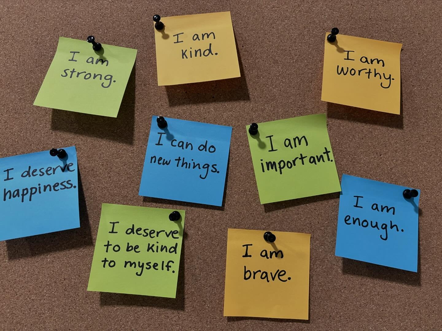 #affirmations 

Some reminders for ourselves for today. 

I am kind

I am important

I am worthy

I can do new things 

I am strong

I can do new things

I deserve happiness 

I deserve to be kind to myself 

I am enough

#anxiety #autism #asd #adhd 